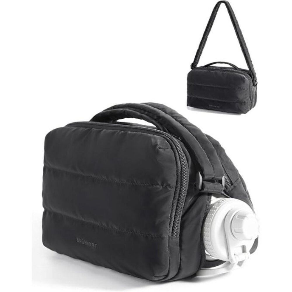 Baggallini Quilted Black Puffer Crossbody Bag
